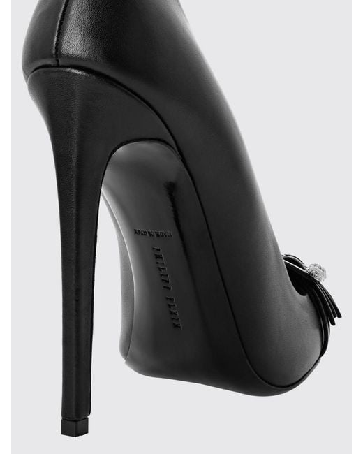 Philipp Plein Black Nappa Leather Pumps With Stiletto Heel And Skull Application