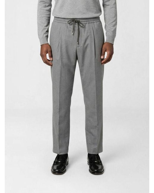 Briglia 1949 Gray Wool Drawstring Trousers for men