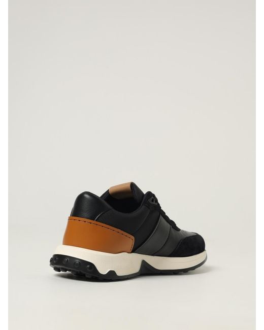 Tod's Black Running Mid Leather And Mesh Sneakers for men