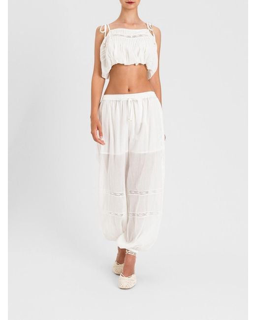 Twinset White Cotton Trousers