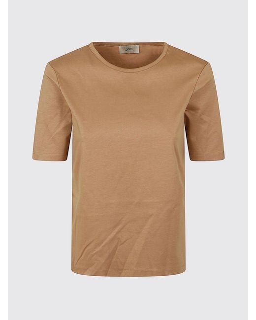 Herno Natural Short-Sleeved Crew Neck T-Shirt