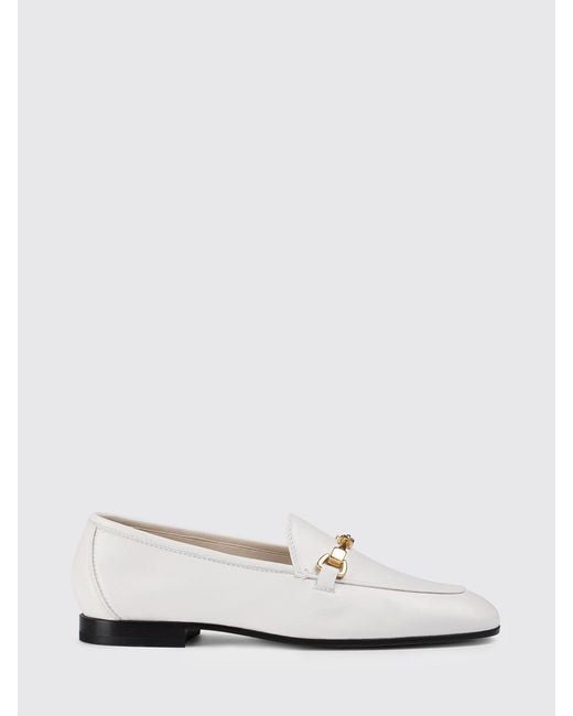 Doucal's White Leather Loafers With Bit