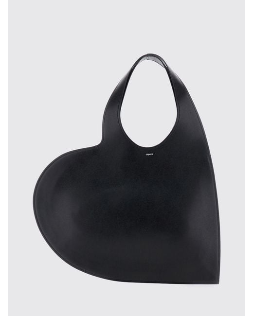 Coperni Black Heart Smooth Leather Heart-Shaped Shoulder Bag With Double Handle