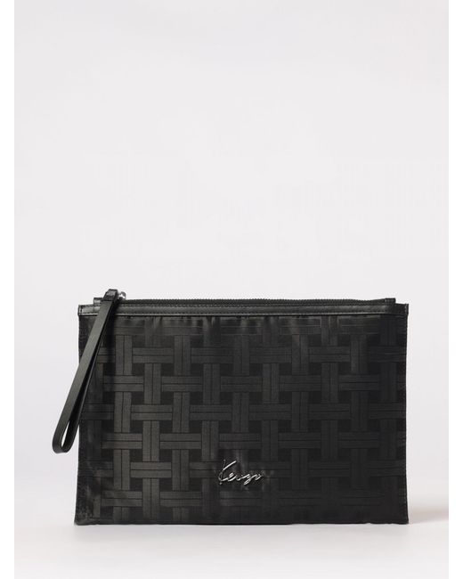 KENZO Black Printed Polyester Belt Bag for men