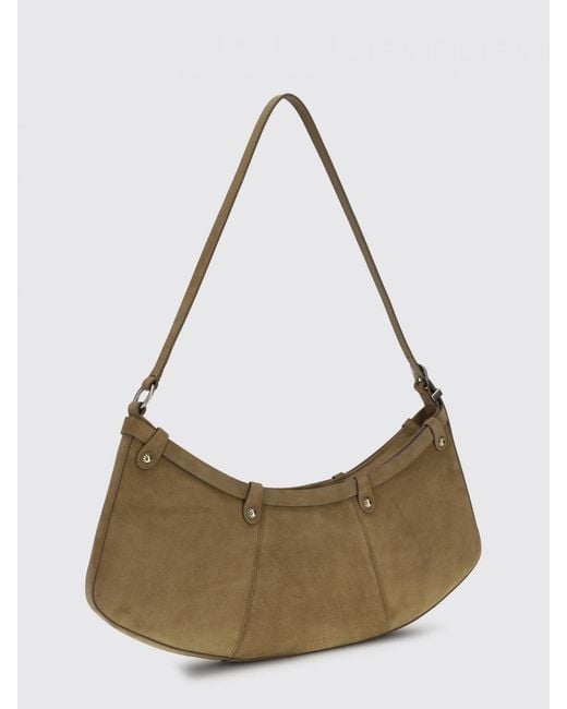 Pinko Natural Pocket Body Suede Shoulder Bag With Pockets