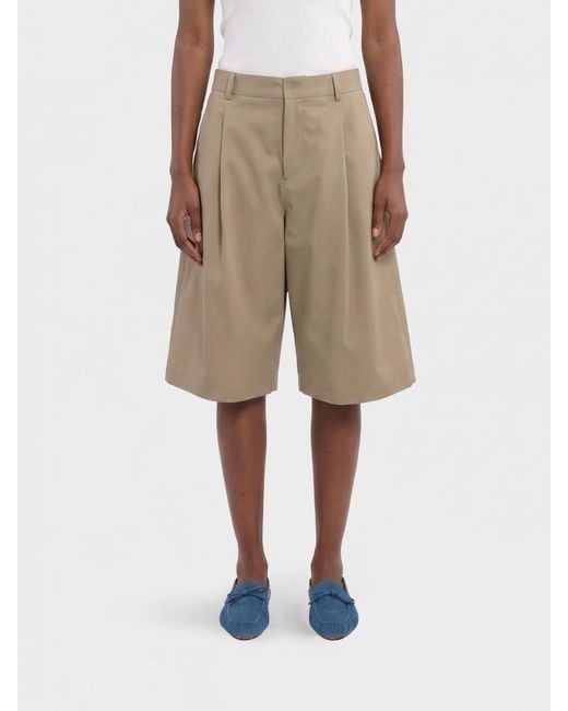 Tela Natural High-Waisted Stretch Cotton Bermuda Shorts With Belt Loops