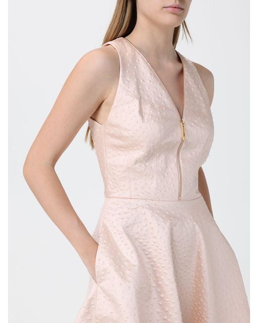 Elisabetta Franchi Pink Textured Taffeta Dress
