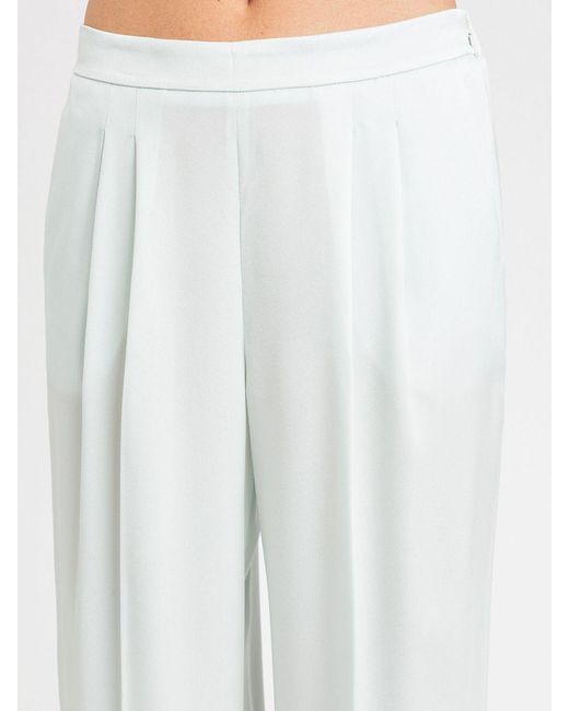 Twinset White Crêpe Elegant Trousers