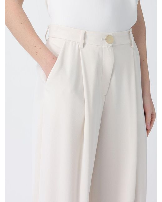 ARMANI EXCHANGE White Crêpe Wide-Leg Trousers