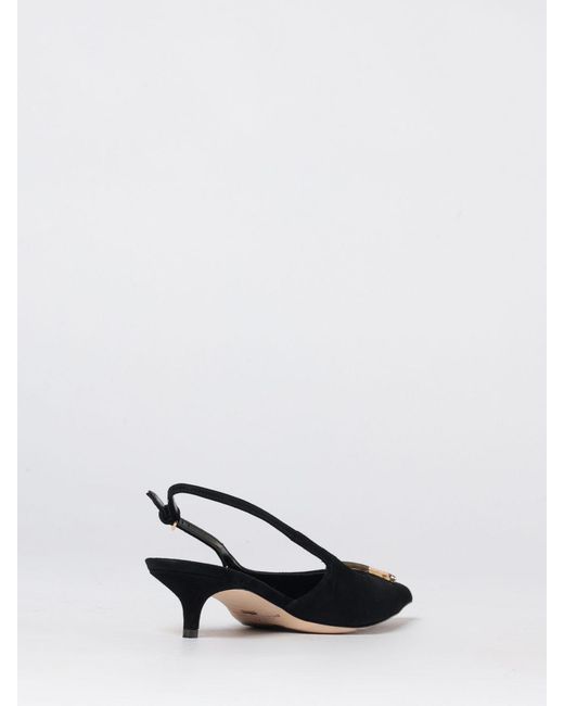 Elisabetta Franchi White Suede Slingback Pumps