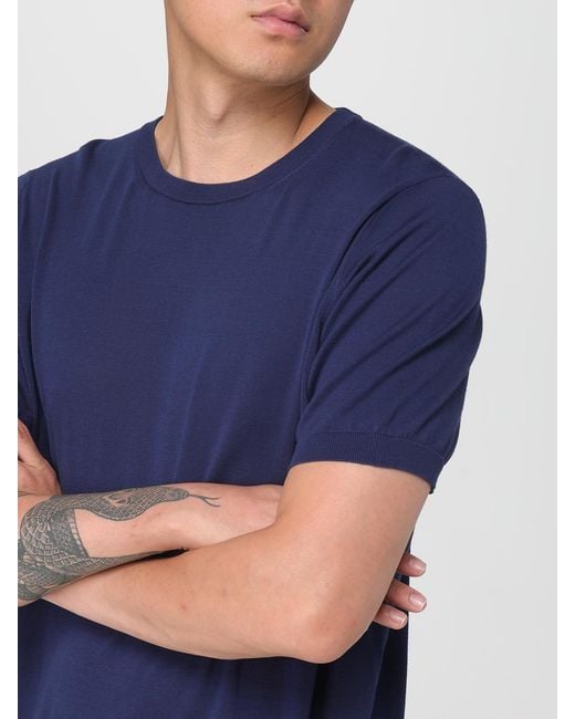 Drumohr Blue Cotton T-Shirt for men