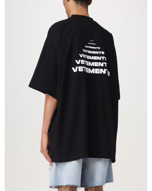 T-shirt in cotone con logo di Vetements in Black da Uomo