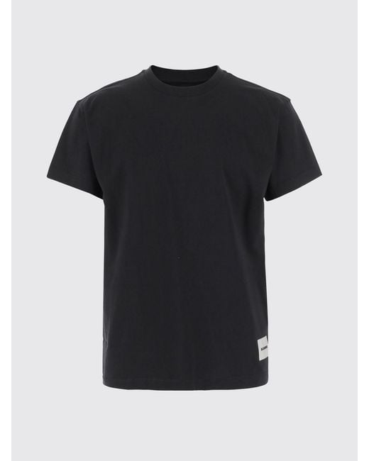 Jil Sander Black Basic Cotton T-Shirt for men