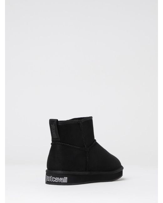 Just Cavalli Black Flat Ankle Boots