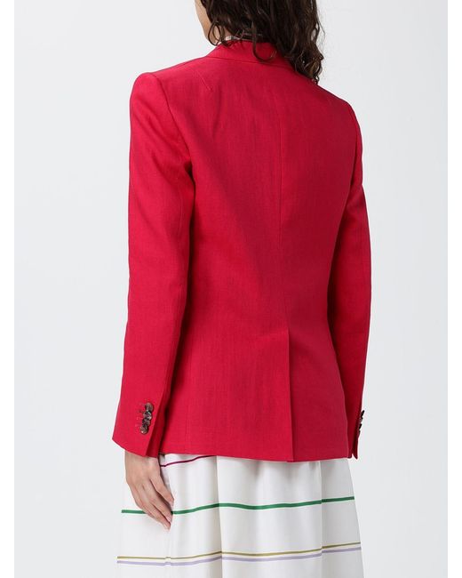 Blazer De Lino De Botonadura Sencilla Paul Smith de color Red