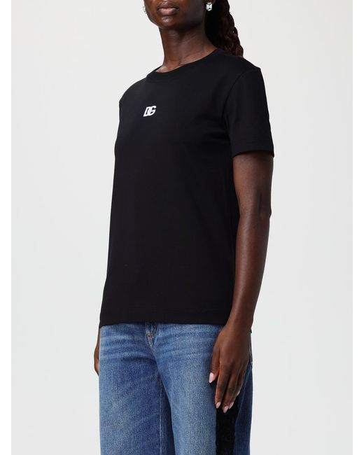 Dolce & Gabbana Black Dolce &Amp Gabbana Cotton T-Shirt With Monogram