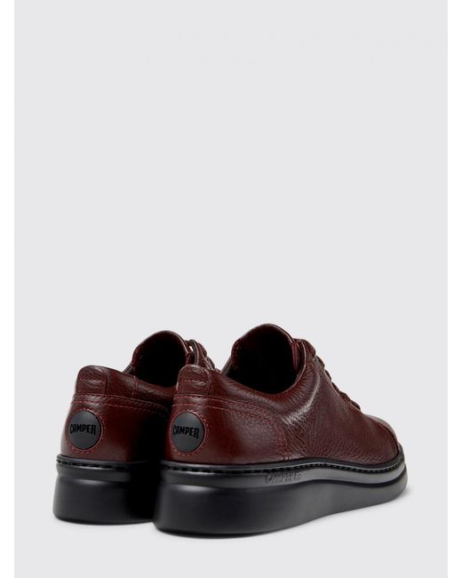 Camper Brown Runner Up Hammered Leather Sneakers