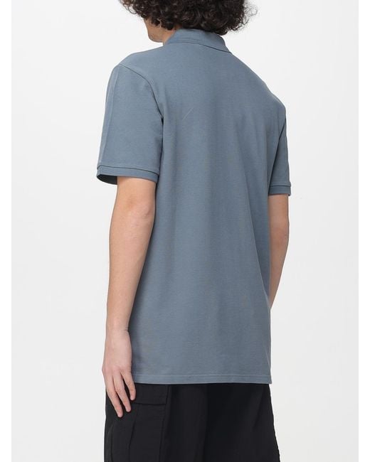 Carhartt Blue Cotton Polo Shirt With Logo for men