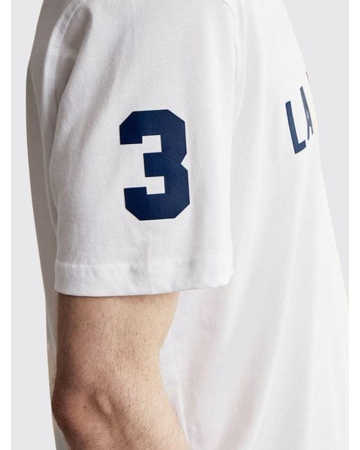 La Martina White Cotton T-Shirt With Logo for men