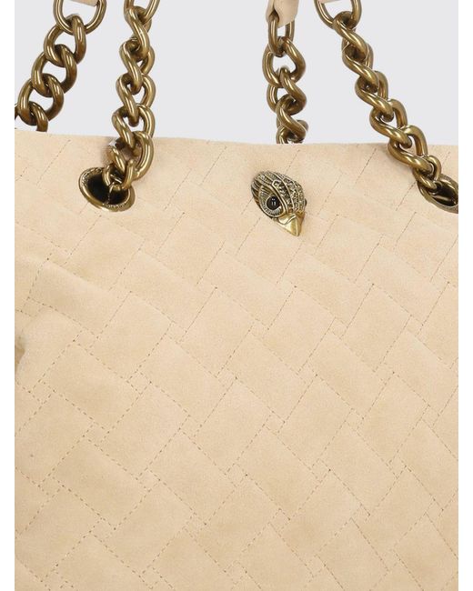 Kurt Geiger Natural Kensington Quilted Suede Bag