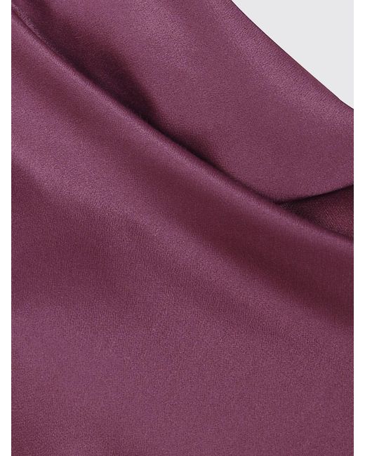 Alberta Ferretti Purple Long Satin Slip Dress For Ceremonies And Events