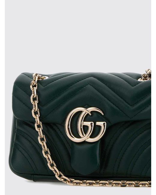 Gucci Green Gg Marmont Small Shoulder Bag