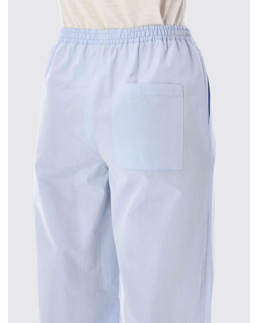 Loulou de Saison Blue Cotton Wide-Leg Trousers