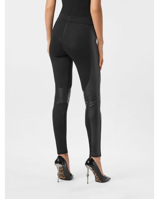 Philipp Plein Black High-Waisted Skinny Fit Jersey Leggings