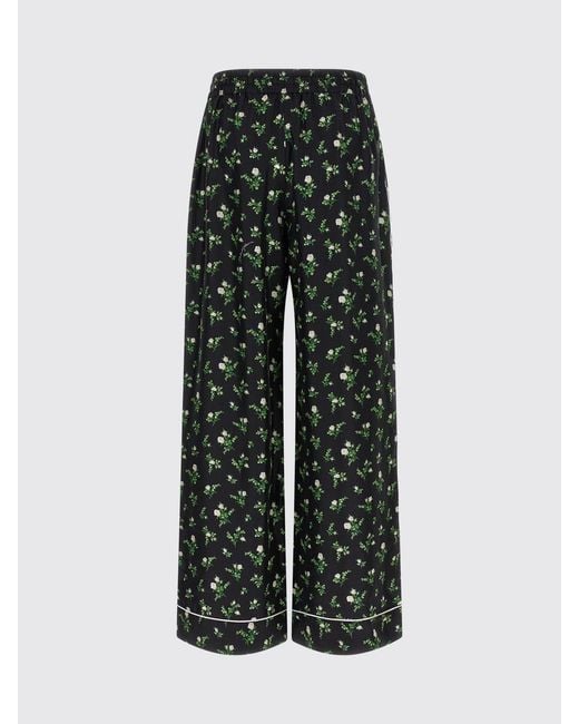 Dolce & Gabbana Black Dolce &Amp Gabbana Floral Print Satin Palazzo Trousers