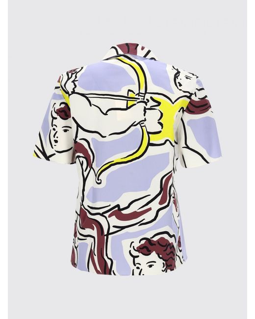 Tory Burch White Printed Cotton Casual Shirt