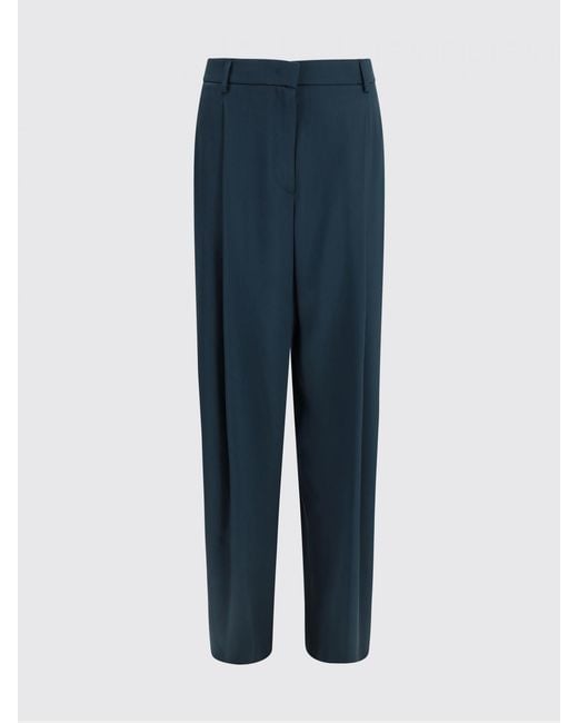 Giorgio Armani Blue Silk Palazzo Trousers