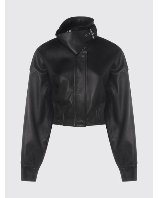 Sportmax Black Biker Leather Jacket