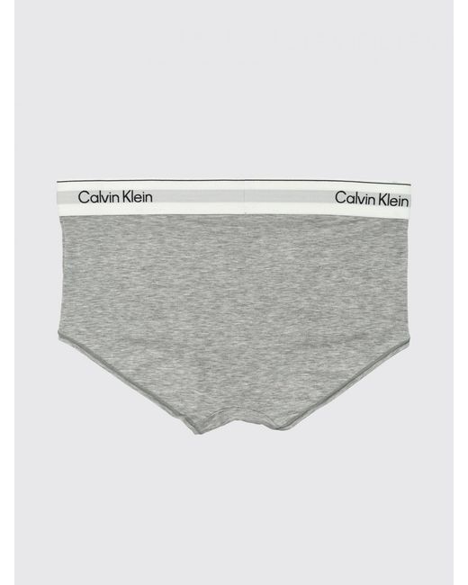 Calvin Klein Gray Cotton Blend Logo Culottes