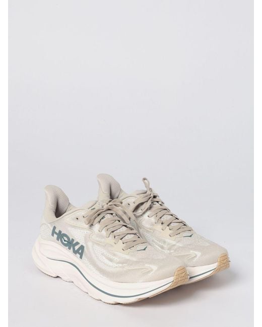 Hoka One One White Running Clifton Technical Mesh Sneakers for men