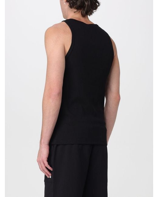 DISCLAIMER Black Slim Fit Stretch-Cotton Tank Top With Embroidered Logo for men