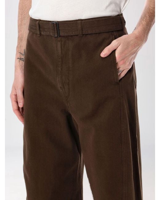 Lemaire Brown Cotton Wide Leg Trousers for men
