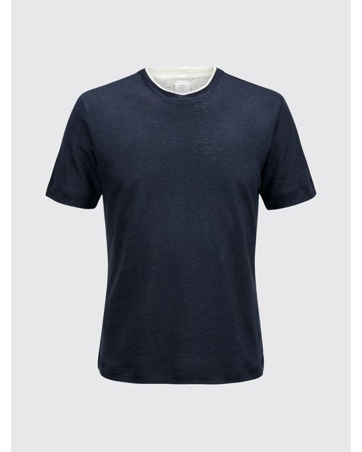 Eleventy Blue Slim Fit Crewneck T-Shirt for men