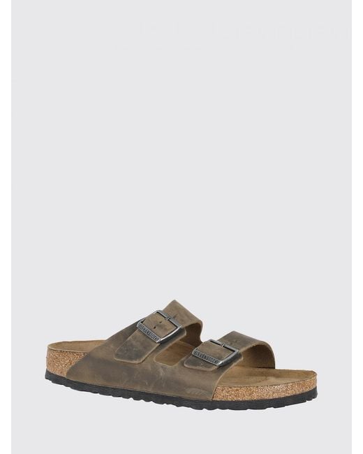 Birkenstock Natural Arizona Oiled Leather Sandals for men