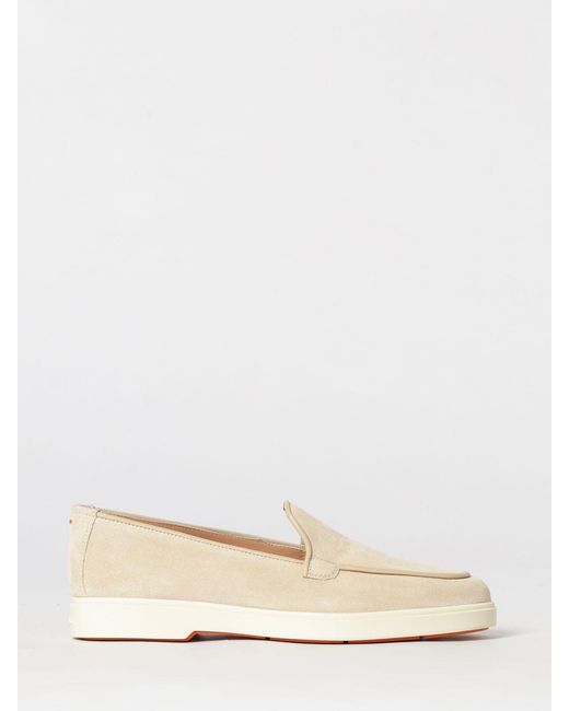 Santoni Natural Suede Loafers