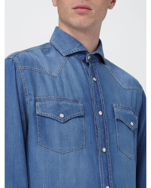 Brunello Cucinelli Blue Shirt for men