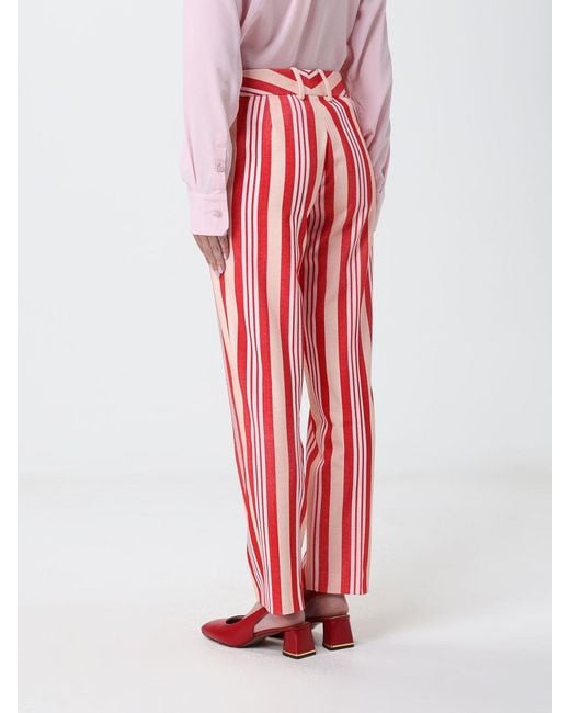 Ermanno Scervino Red Striped Skinny Pants