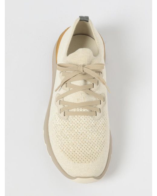 Brunello Cucinelli Natural Cotton Knit Sneakers for men