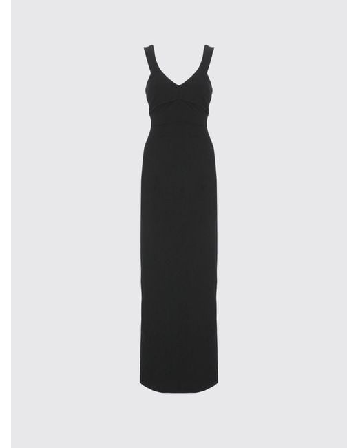 Solace London Black Long Crêpe Dress