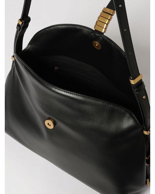 Pinko Black Saddle Bag Medium Leather Bag