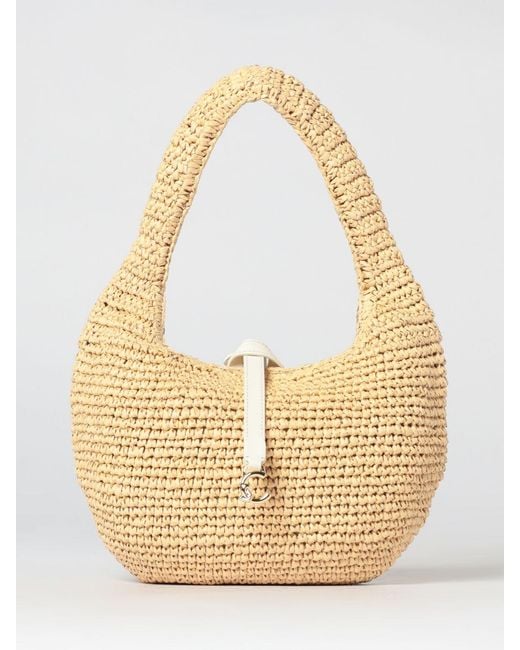 Coccinelle Metallic C-Me Crochet Raffia Bag