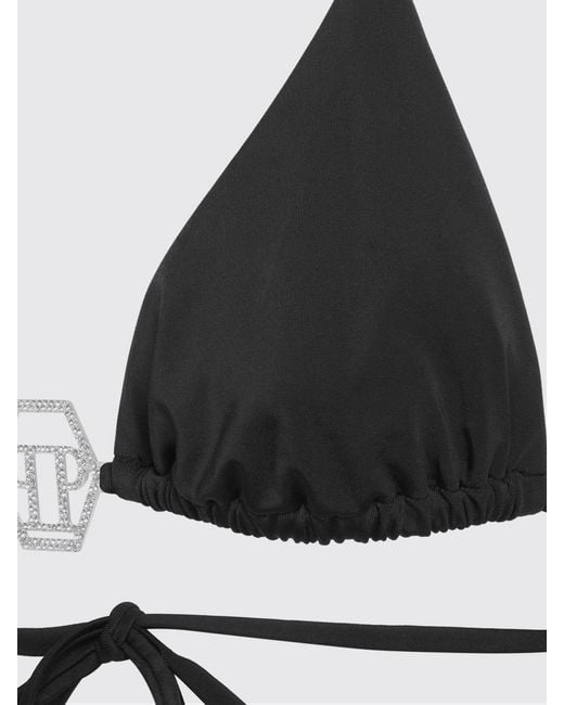 Philipp Plein Black Pp Bikini Top Swimsuit