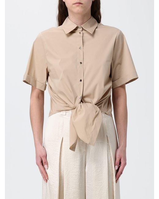 Liu Jo Natural Cropped Cotton Shirt