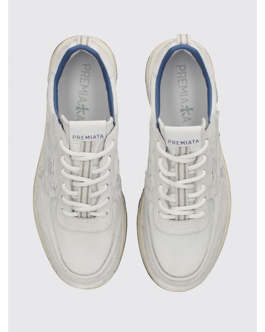 Premiata White Nous Low-Top Sneakers for men