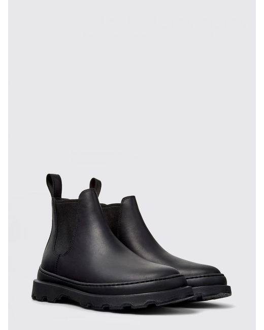 Camper Black Brutus+ Leather Ankle Boot