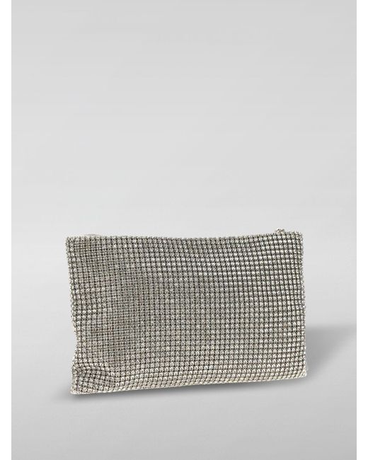 Clutch in maglia metallica con strass di Anya Hindmarch in Gray